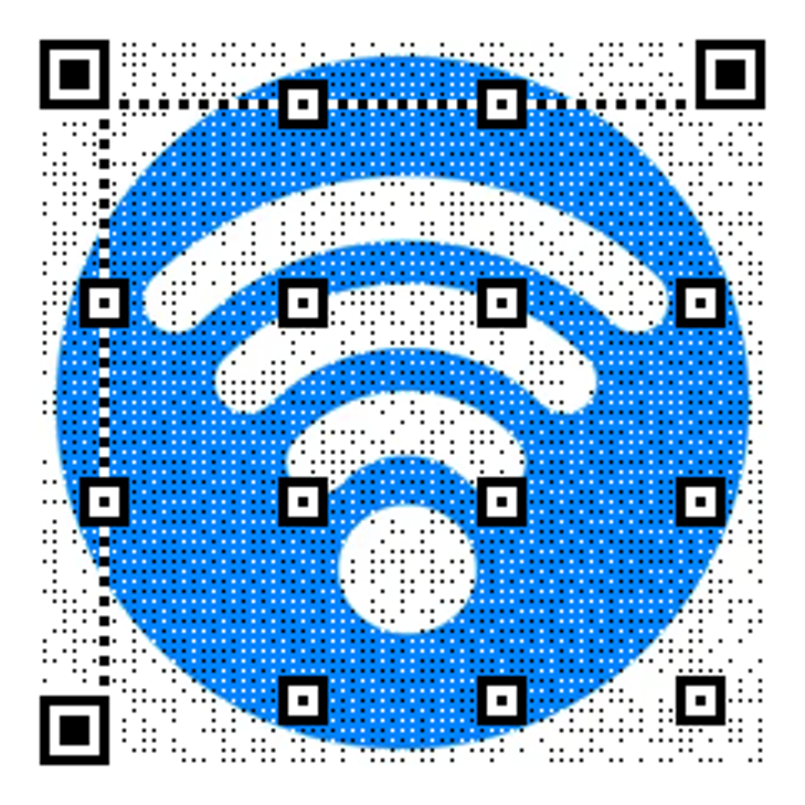 vCard QR with WiFi Background